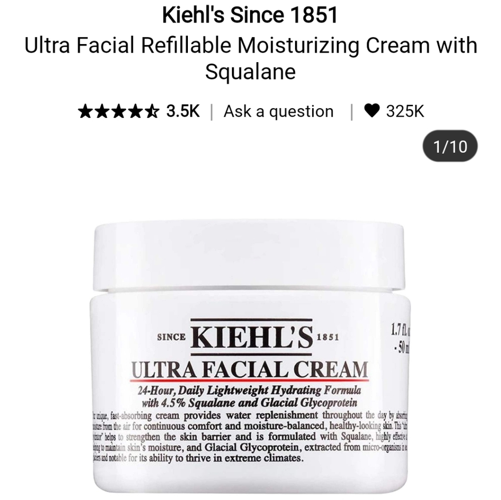 NWT KIEHLS ULTRA FACIAL CREAM MOISTURIZER